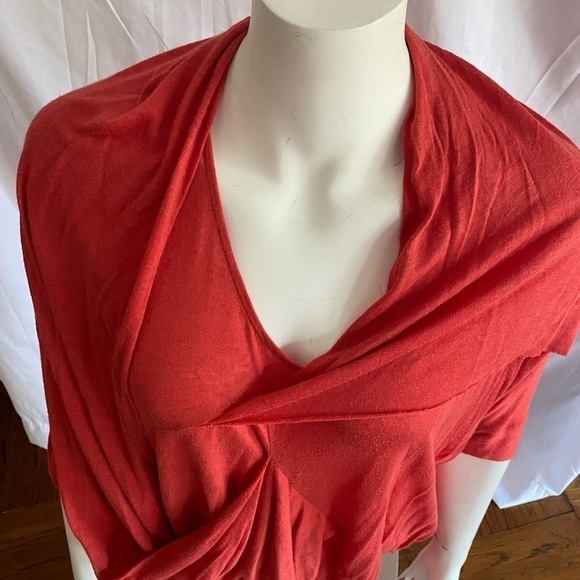 Beautiful Free People Orange Drape Top Size Small - Picture 2 of 6
